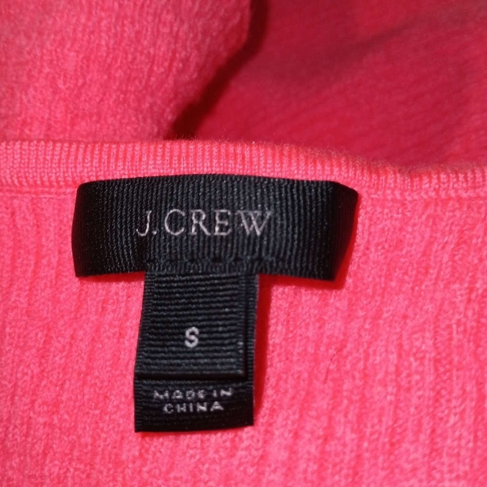 J Crew Merino Wool Tiered Ruffle Tank Top with Tie Shoulder Straps Pink Size S - Picture 9 of 9
